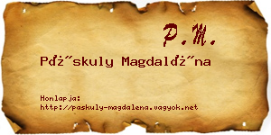 Páskuly Magdaléna névjegykártya